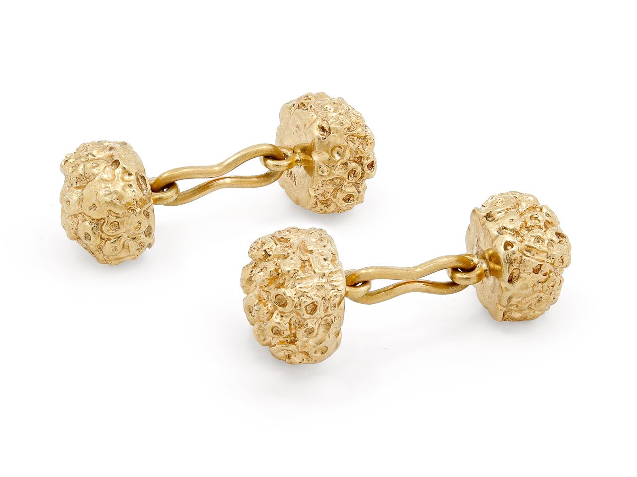 Textured Cufflinks in 14K Gold