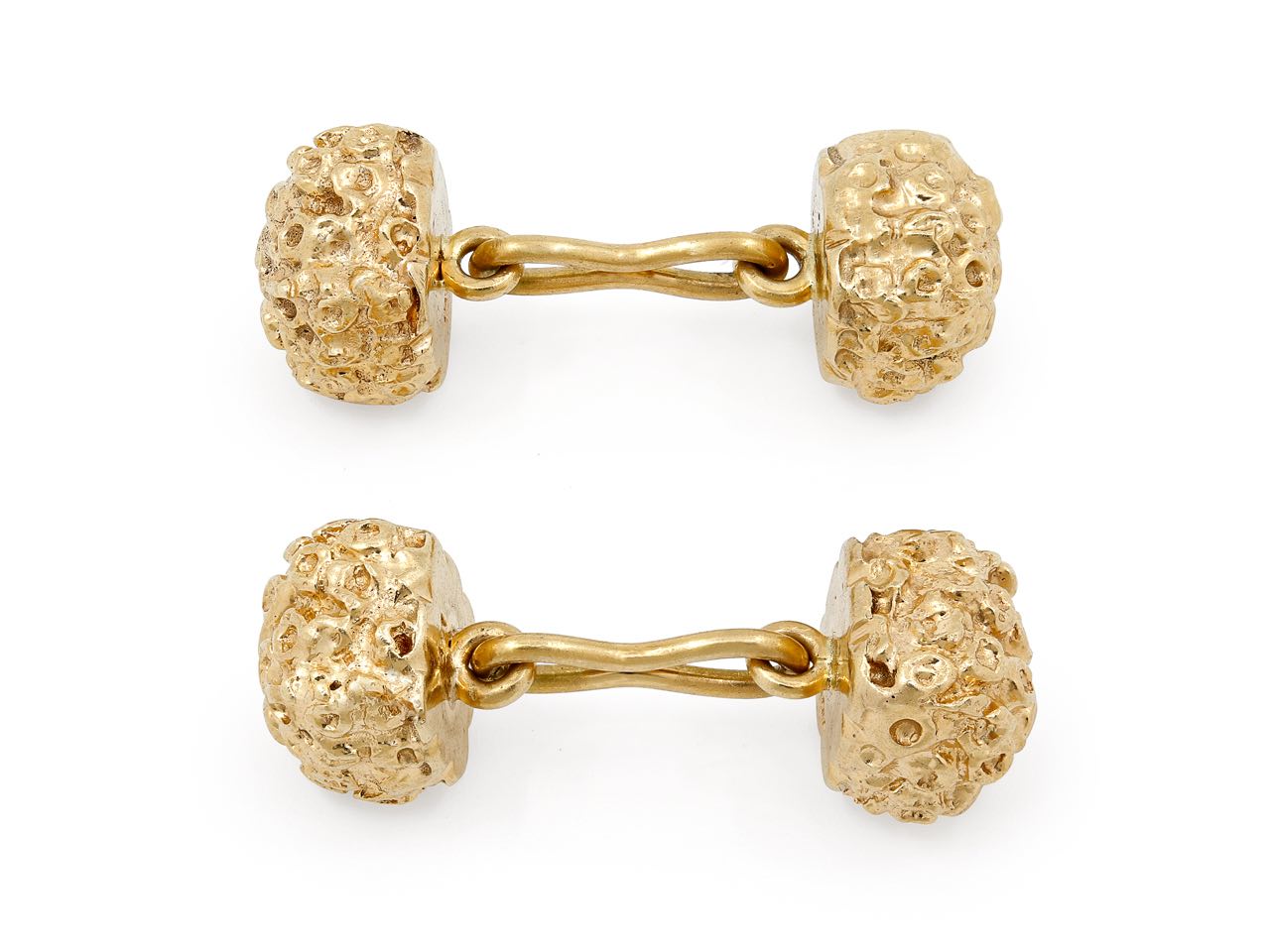 Textured Cufflinks in 14K Gold