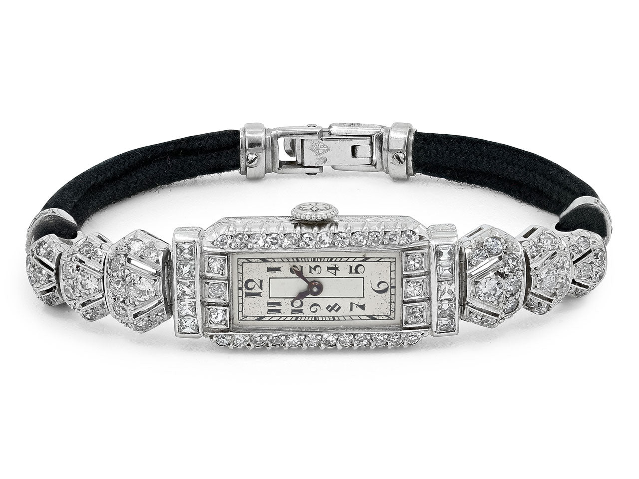 Art Deco Diamond Watch in Platinum