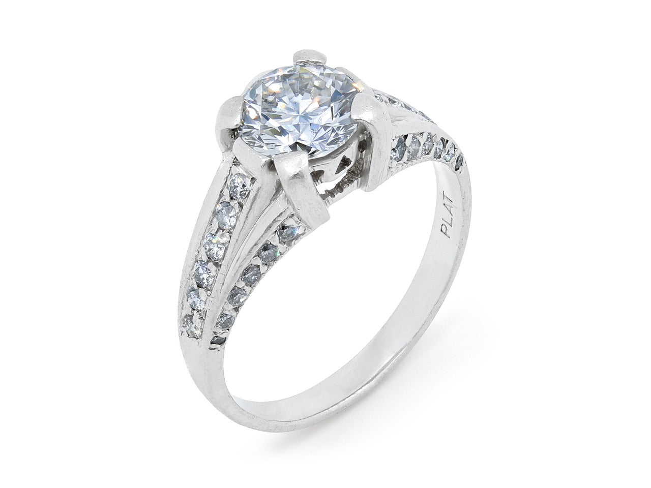 Diamond Ring, 1.31 carat F/ SI-1, in Platinum