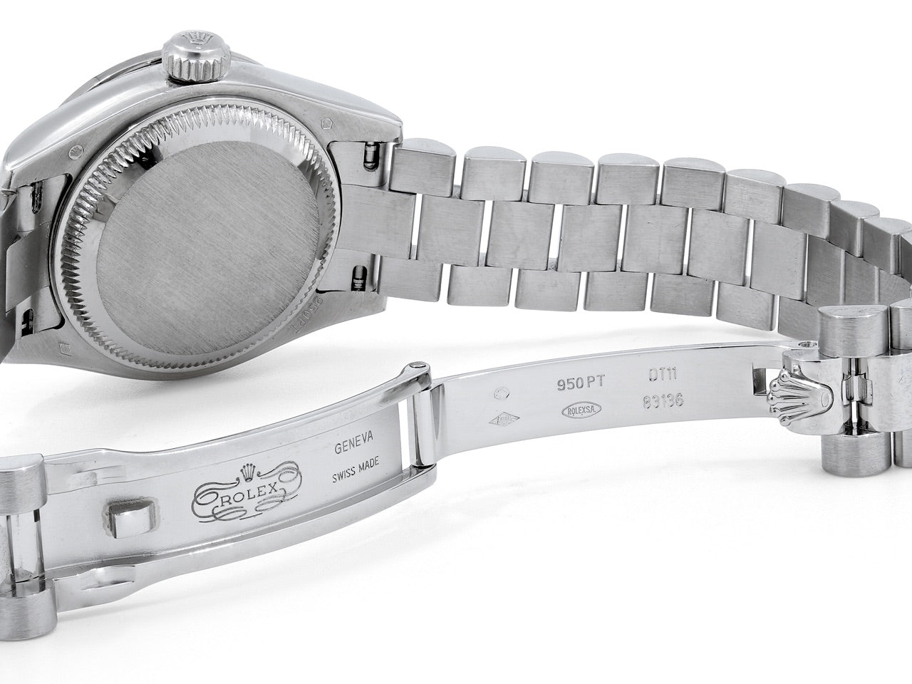 Ladies Rolex Datejust Watch, 26 mm, with Custom Diamond Bezel, in Platinum