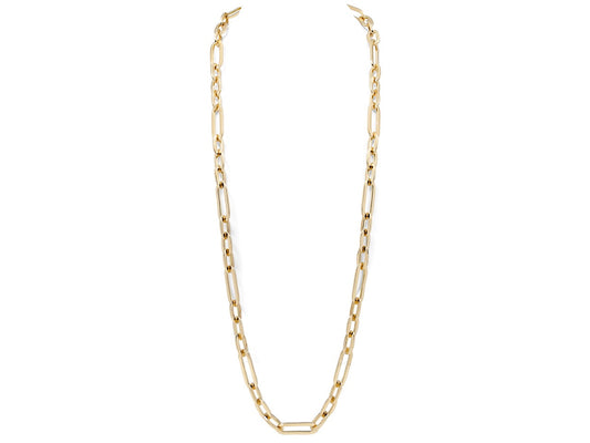 Italian Flattened Link Gold Chain in 18K, by Beladora