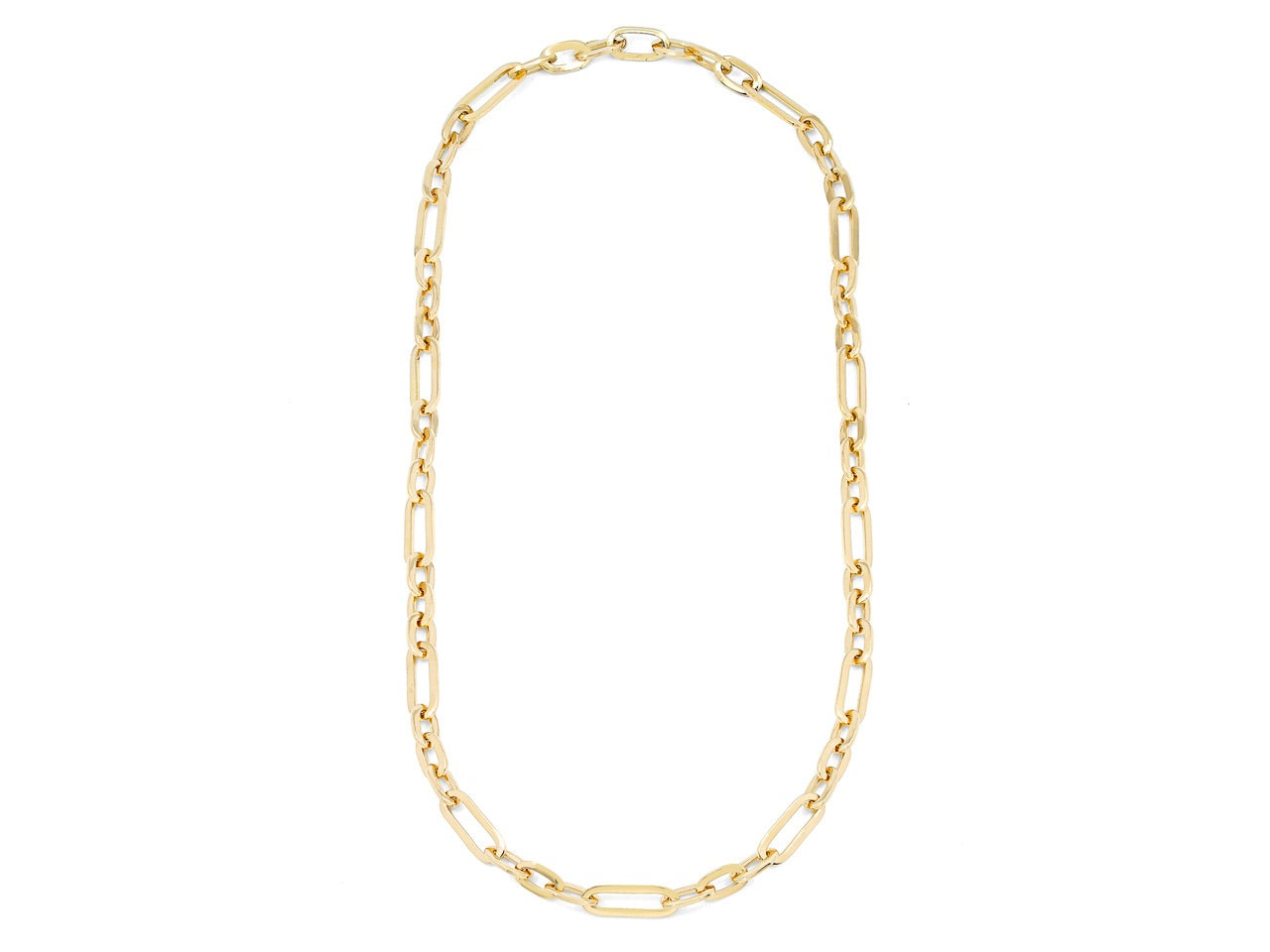 Italian Flattened Link Gold Chain in 18K, by Beladora