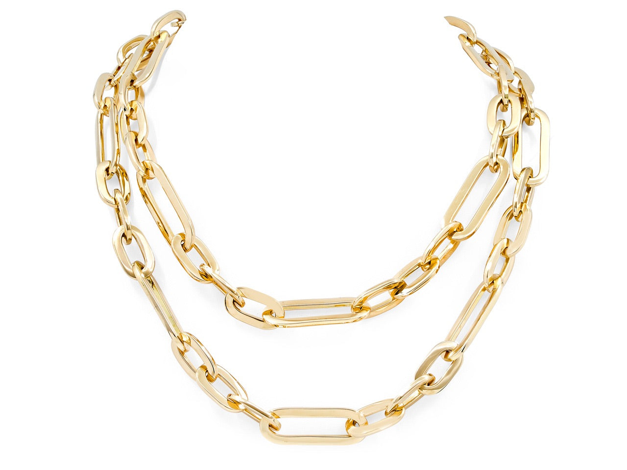 Italian Flattened Link Gold Chain in 18K, by Beladora