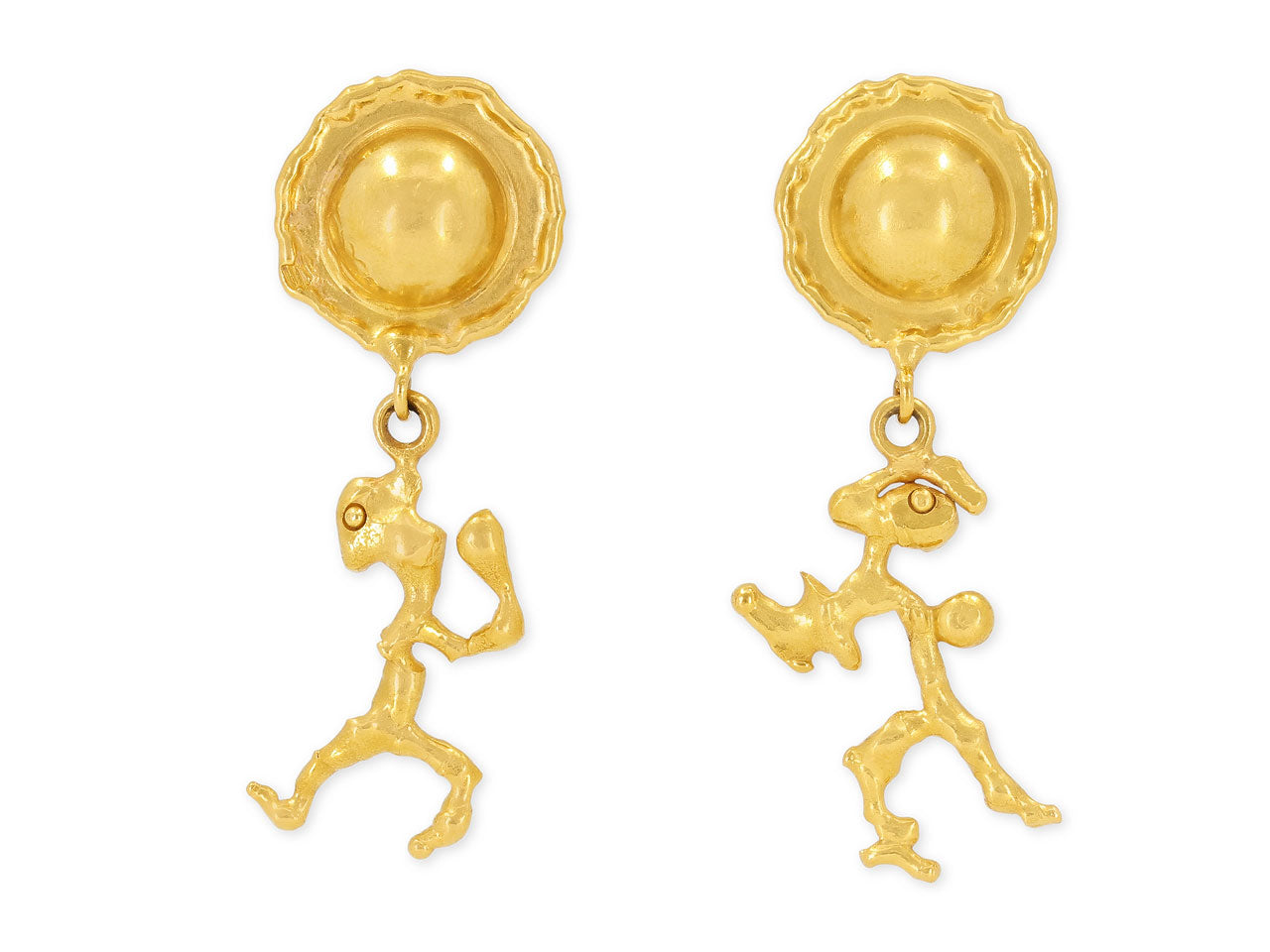 Jean Mahie Charming Monsters Earrings in 22K Gold