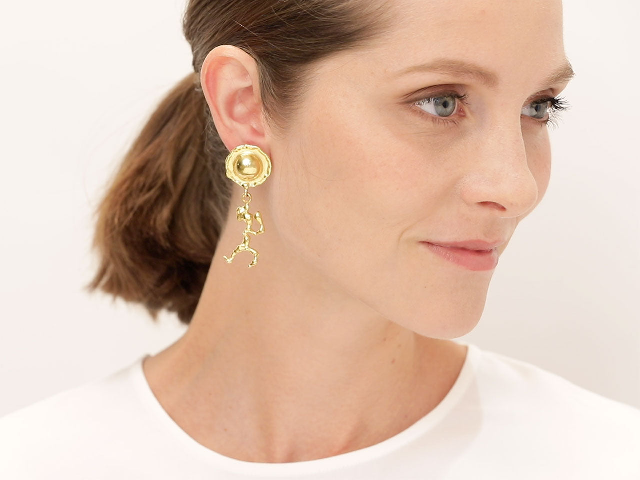 Jean Mahie Charming Monsters Earrings in 22K Gold