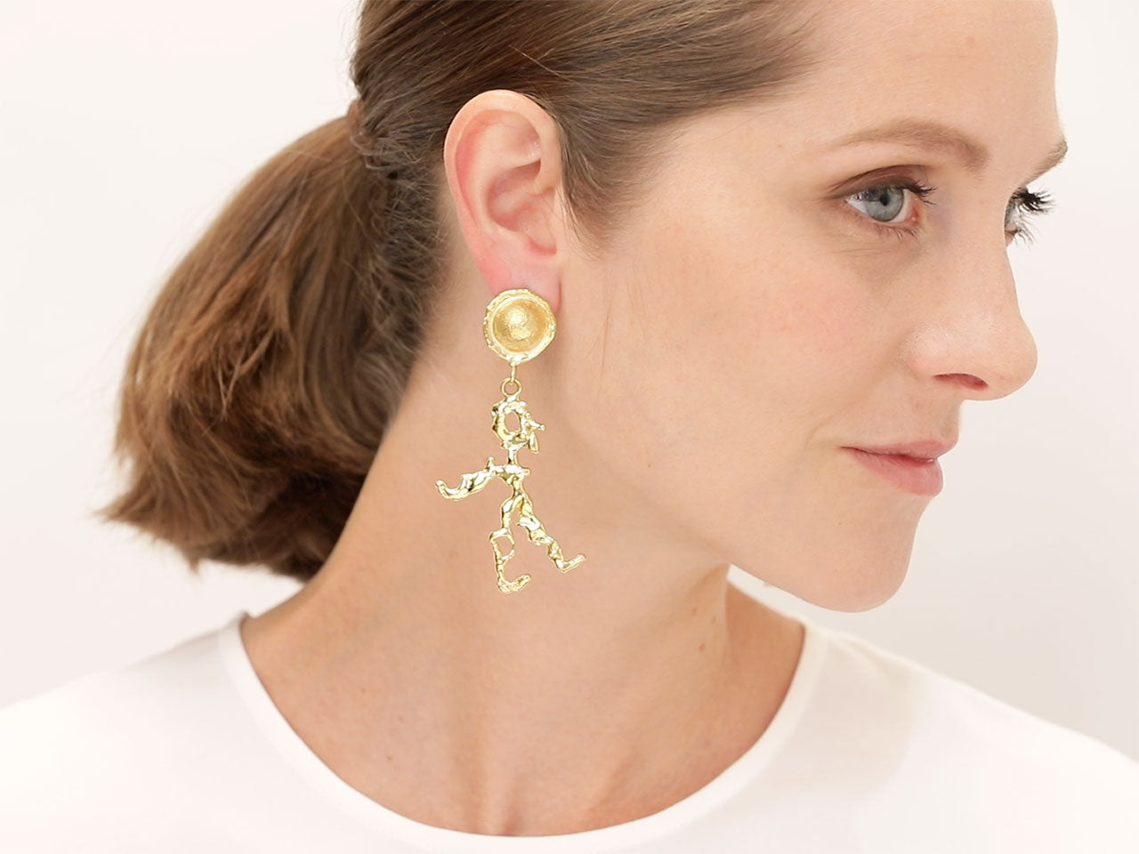 Jean Mahie Charming Monsters Earrings in 22K Gold