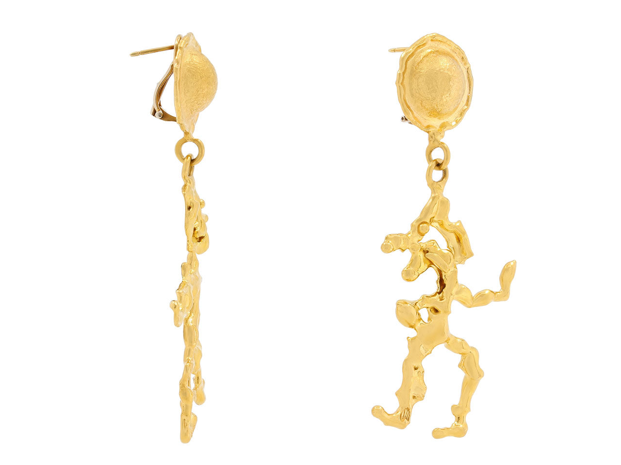 Jean Mahie Charming Monsters Earrings in 22K Gold