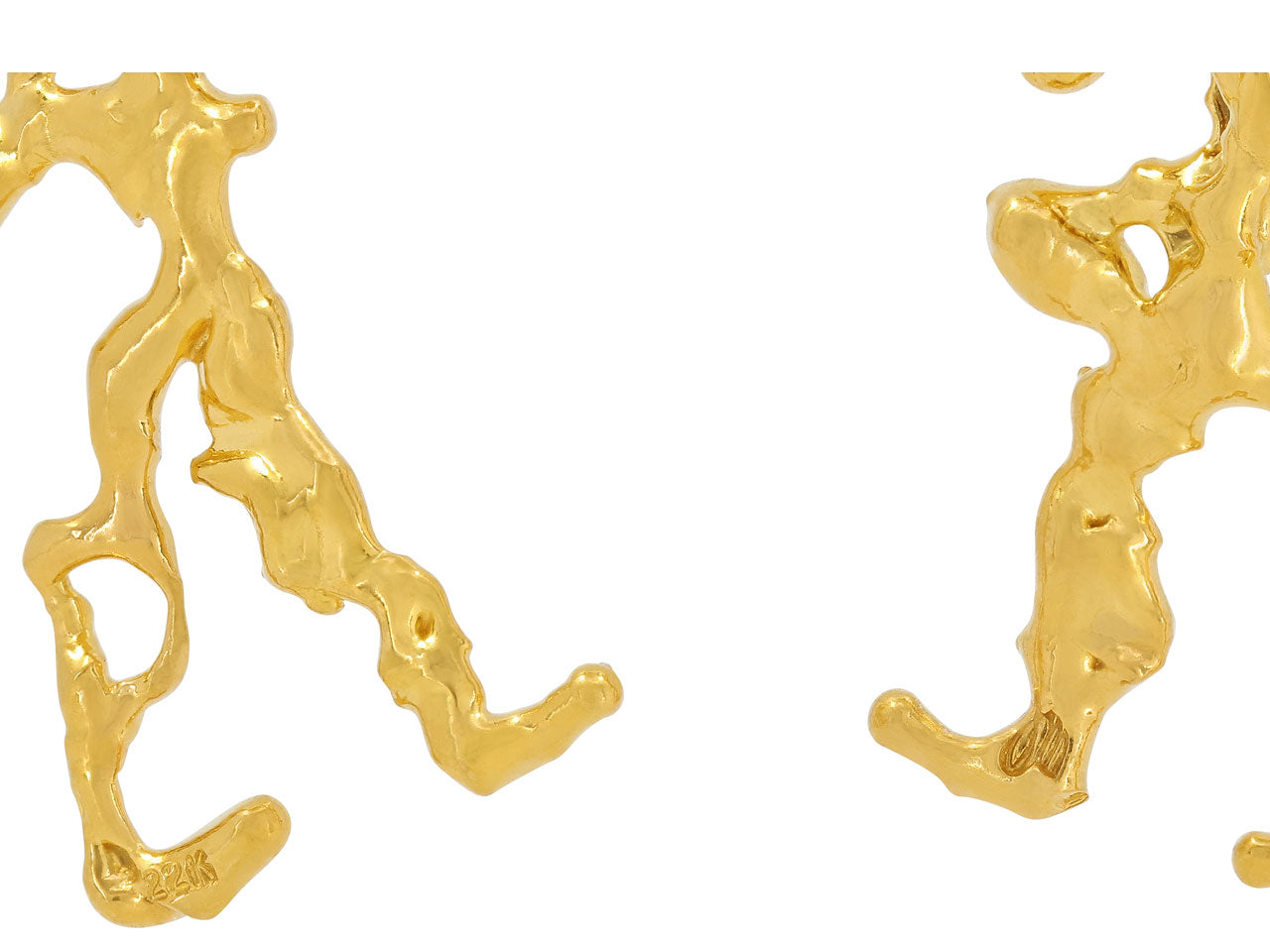 Jean Mahie Charming Monsters Earrings in 22K Gold