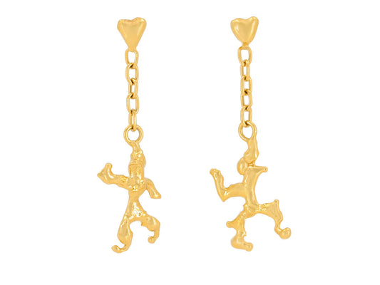 Jean Mahie Charming Monsters Earrings in 22K Gold