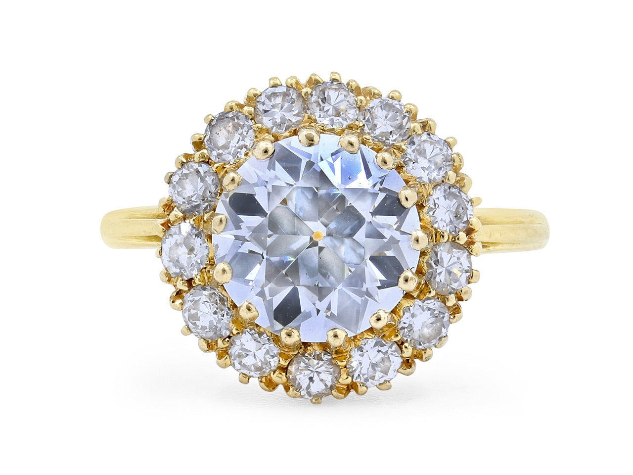 Old European-Cut Diamond Ring, 2.52 carat H/VS2, in 18K Gold