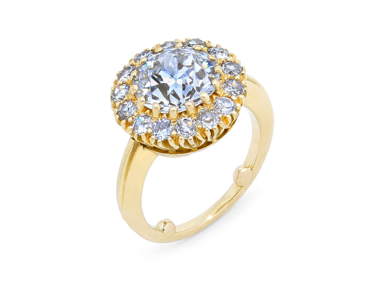 Old European-Cut Diamond Ring, 2.52 carat H/VS2, in 18K Gold