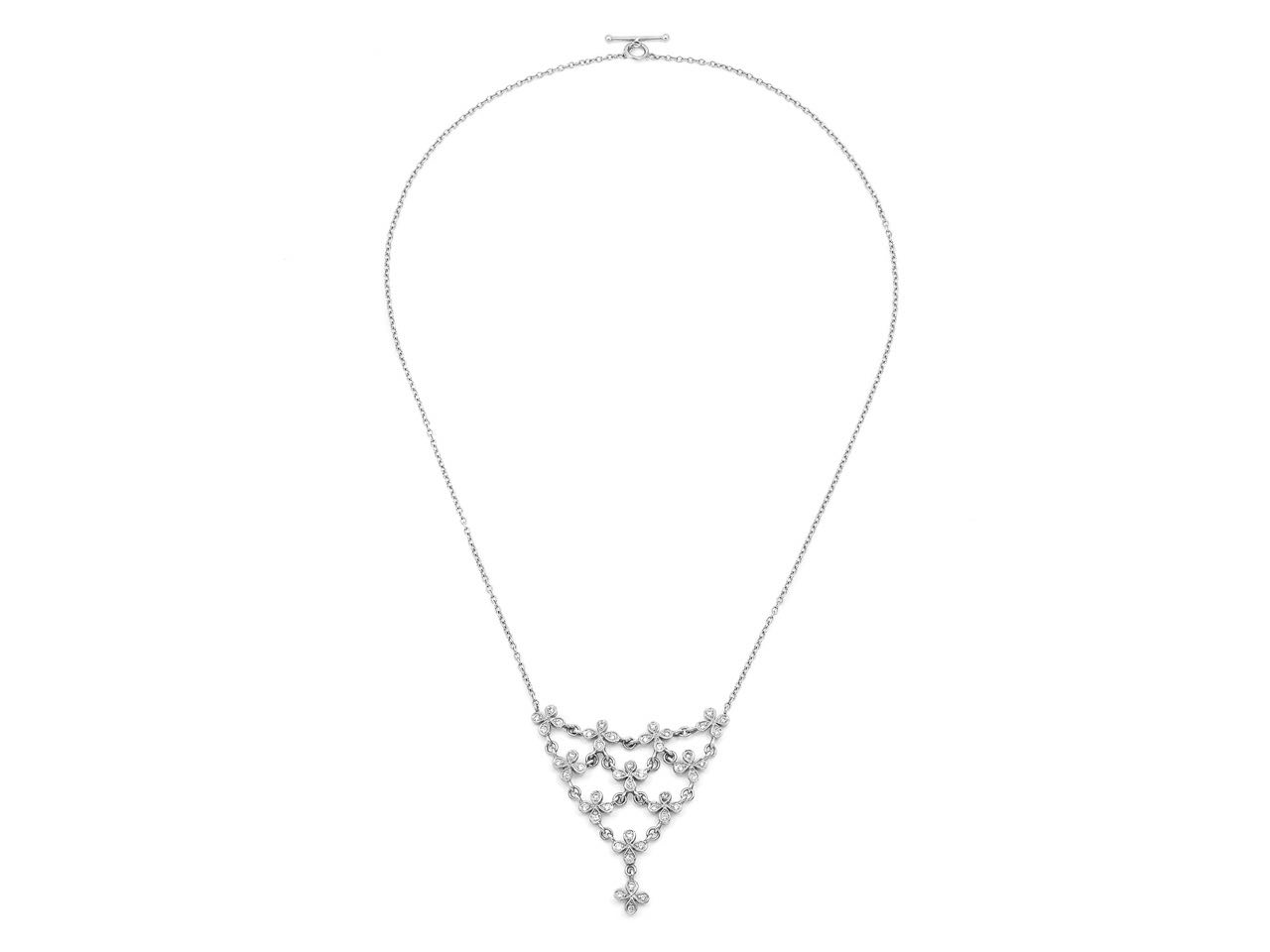 Cathy Waterman Diamond Petal Necklace in Platinum