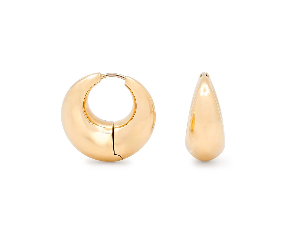 Crescent Hoop Earrings in 18K Gold, Small, by Beladora