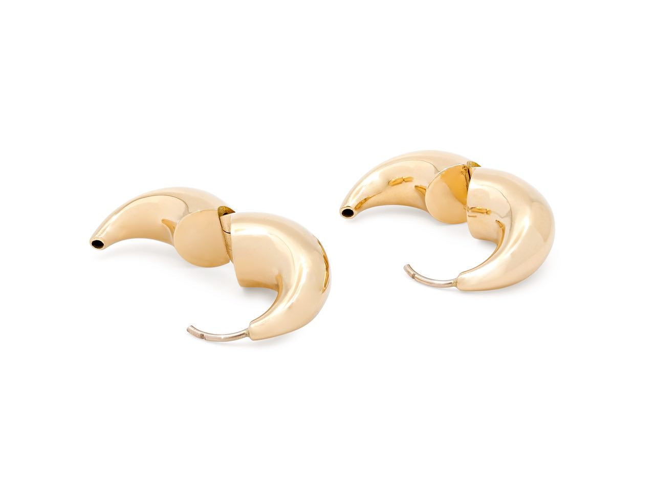 Crescent Hoop Earrings in 18K Gold, Small, by Beladora