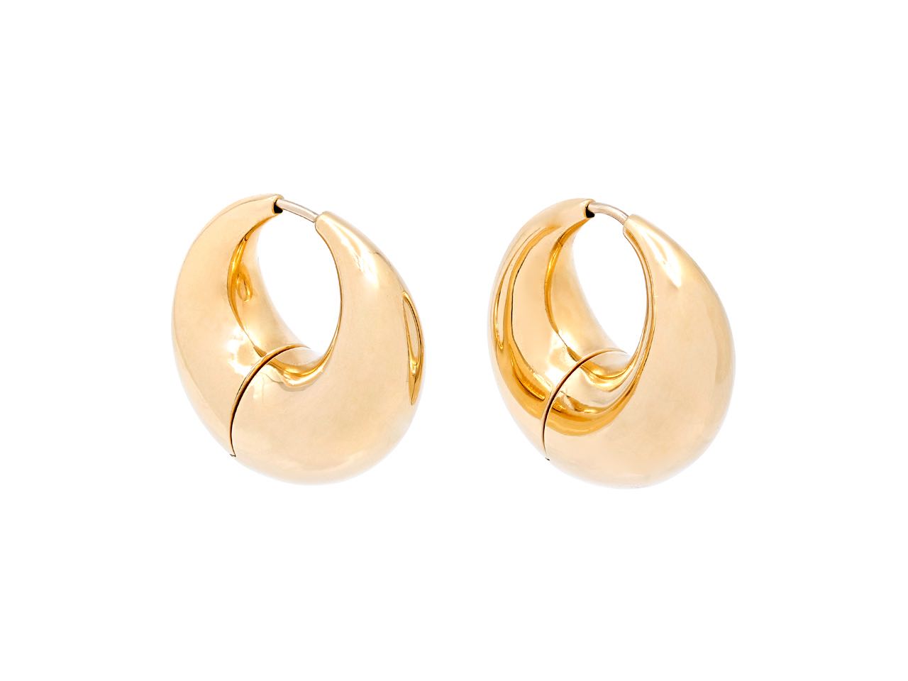 Crescent Hoop Earrings in 18K Gold, Medium, by Beladora