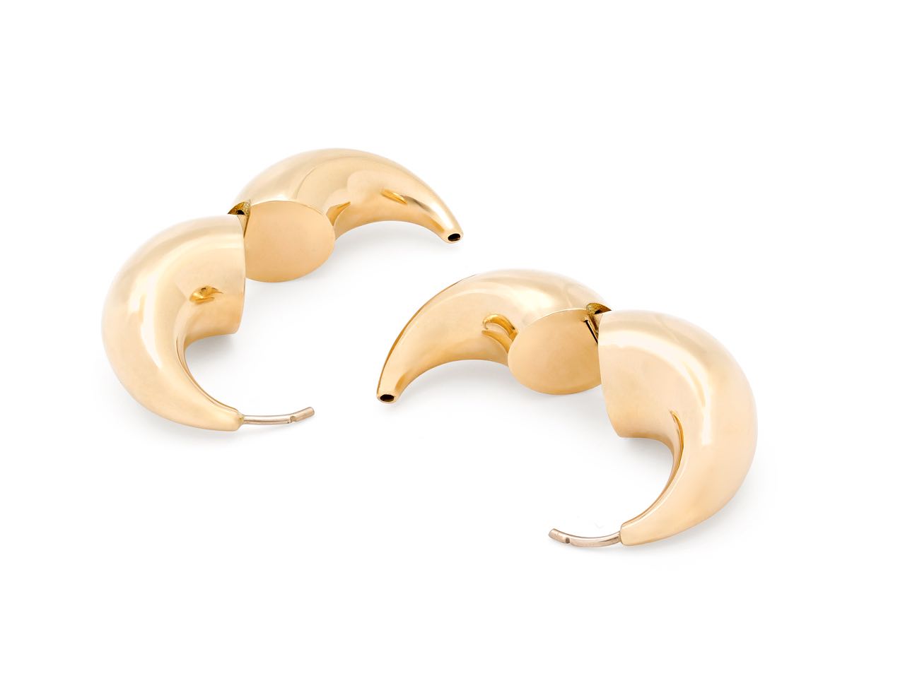 Crescent Hoop Earrings in 18K Gold, Medium, by Beladora