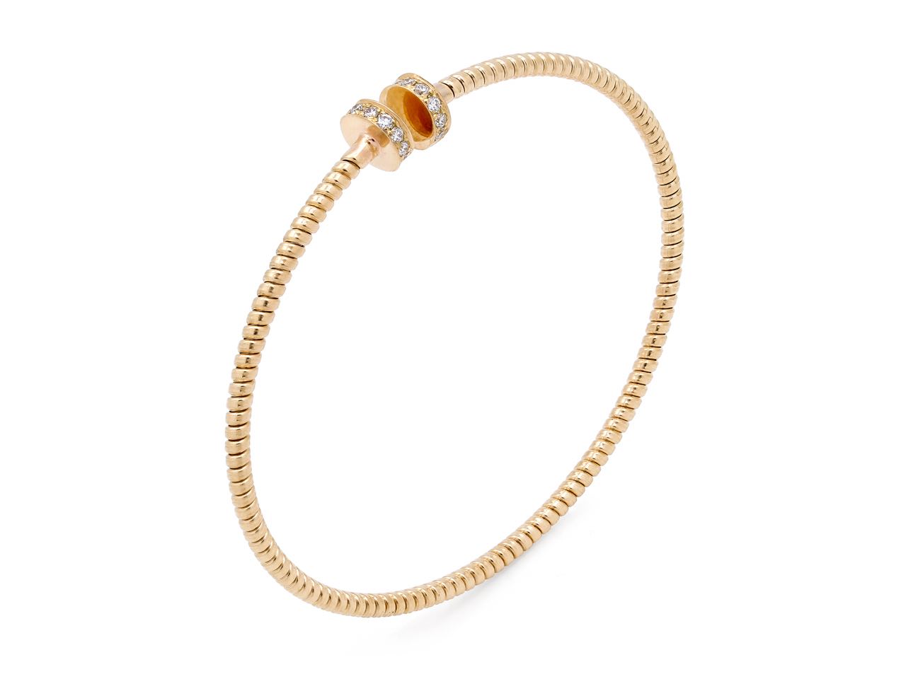 Skinny Tubogas Nail Head Bracelet in 18K Yellow Gold, by Beladora