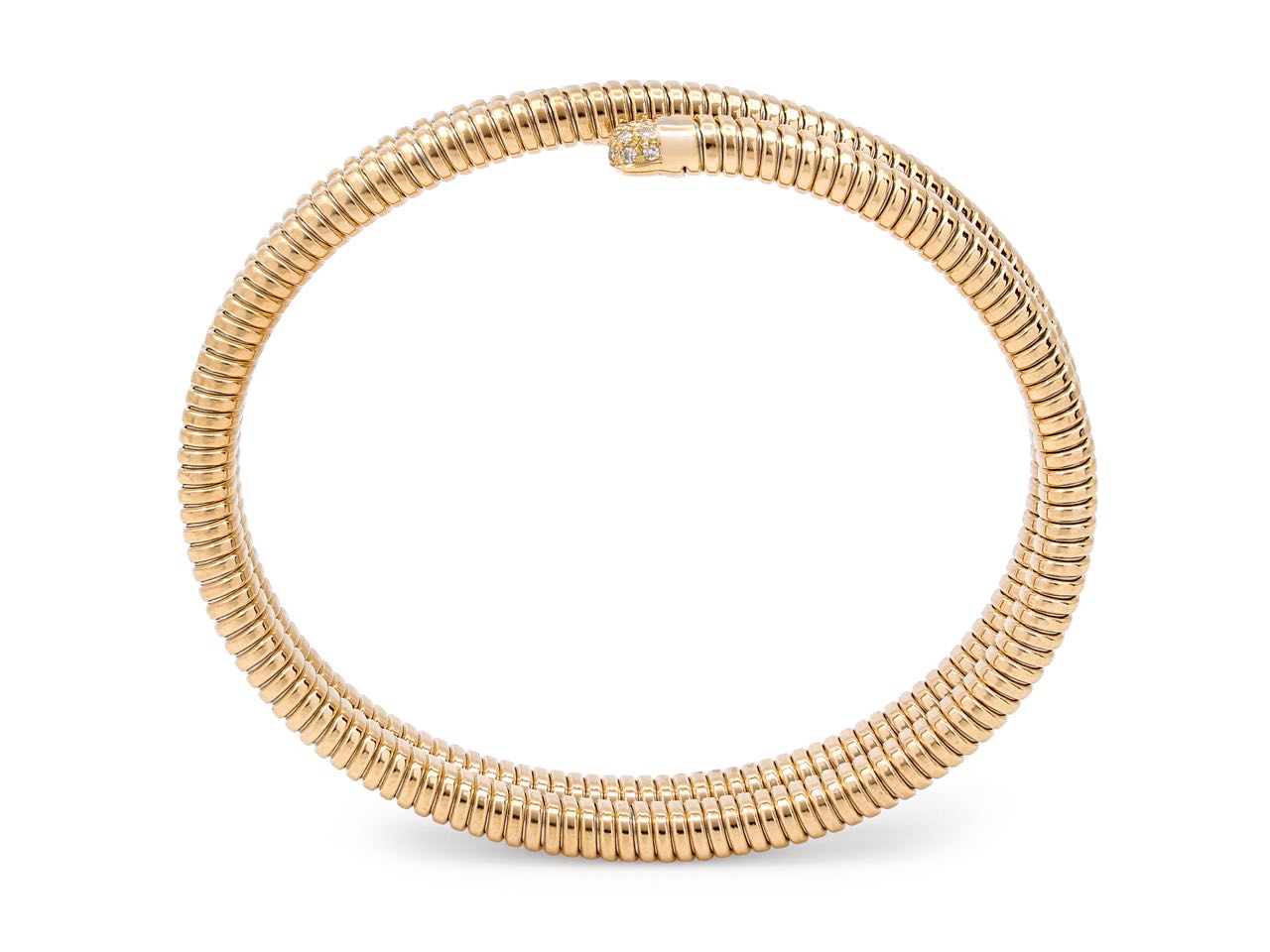 Tubogas Two Row Wrap Diamond Bracelet in 18K Gold, by Beladora