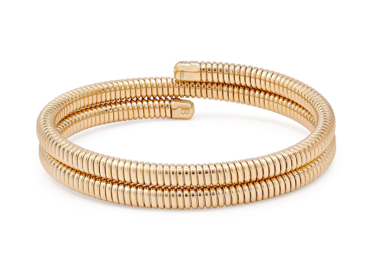 Tubogas Two Row Wrap Diamond Bracelet in 18K Gold, by Beladora