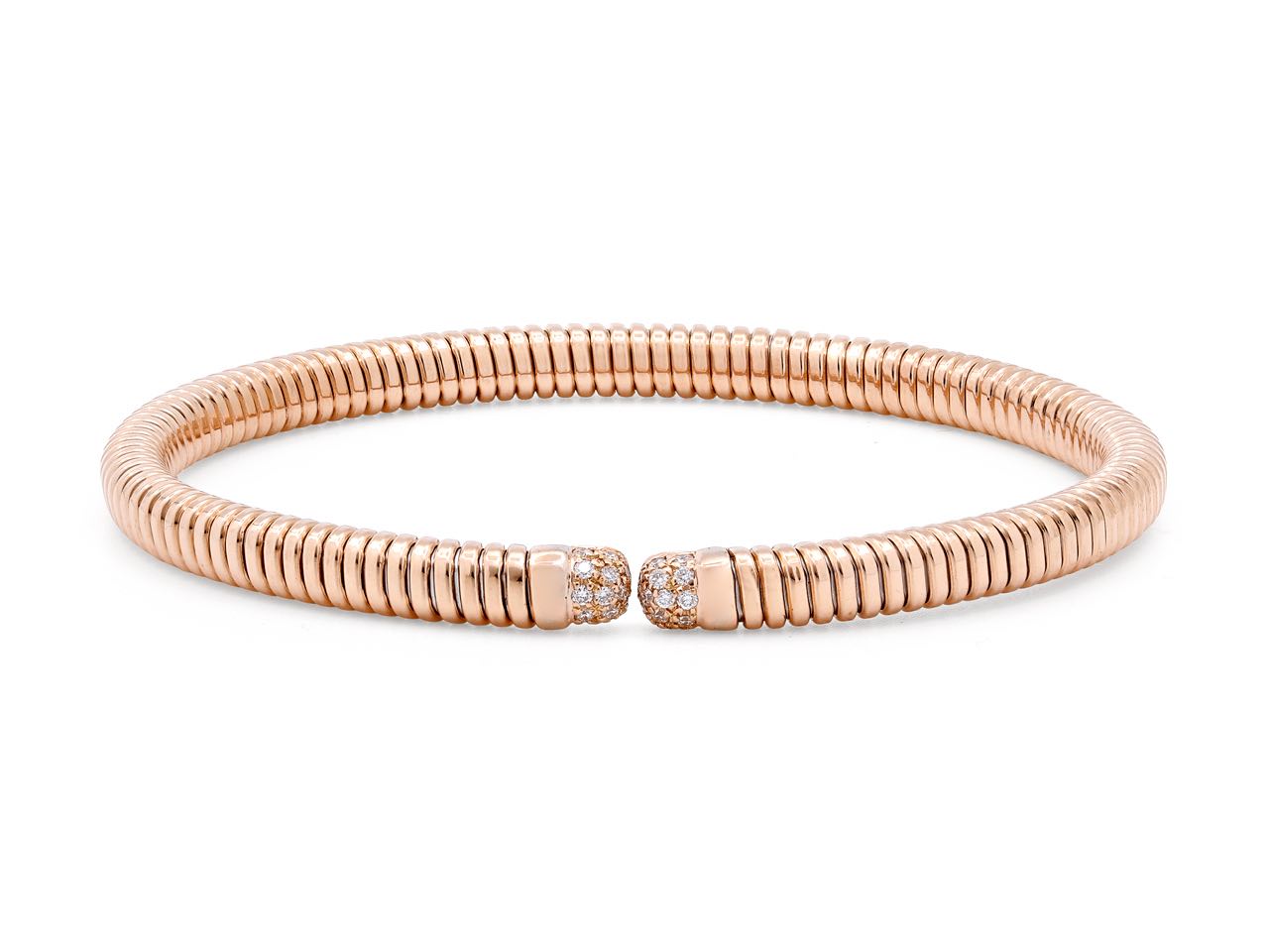 Tubogas Diamond Bracelet in 18K Rose Gold, Small, by Beladora