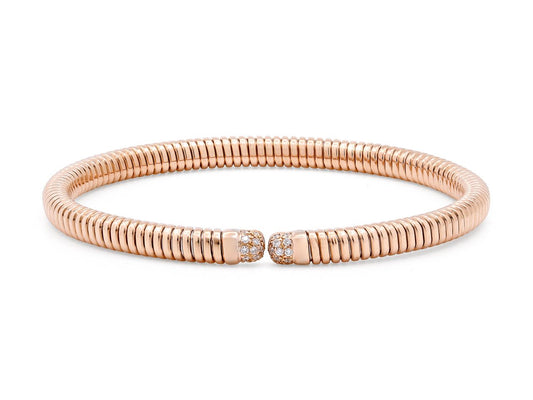 Tubogas Diamond Bracelet in 18K Rose Gold, Small, by Beladora