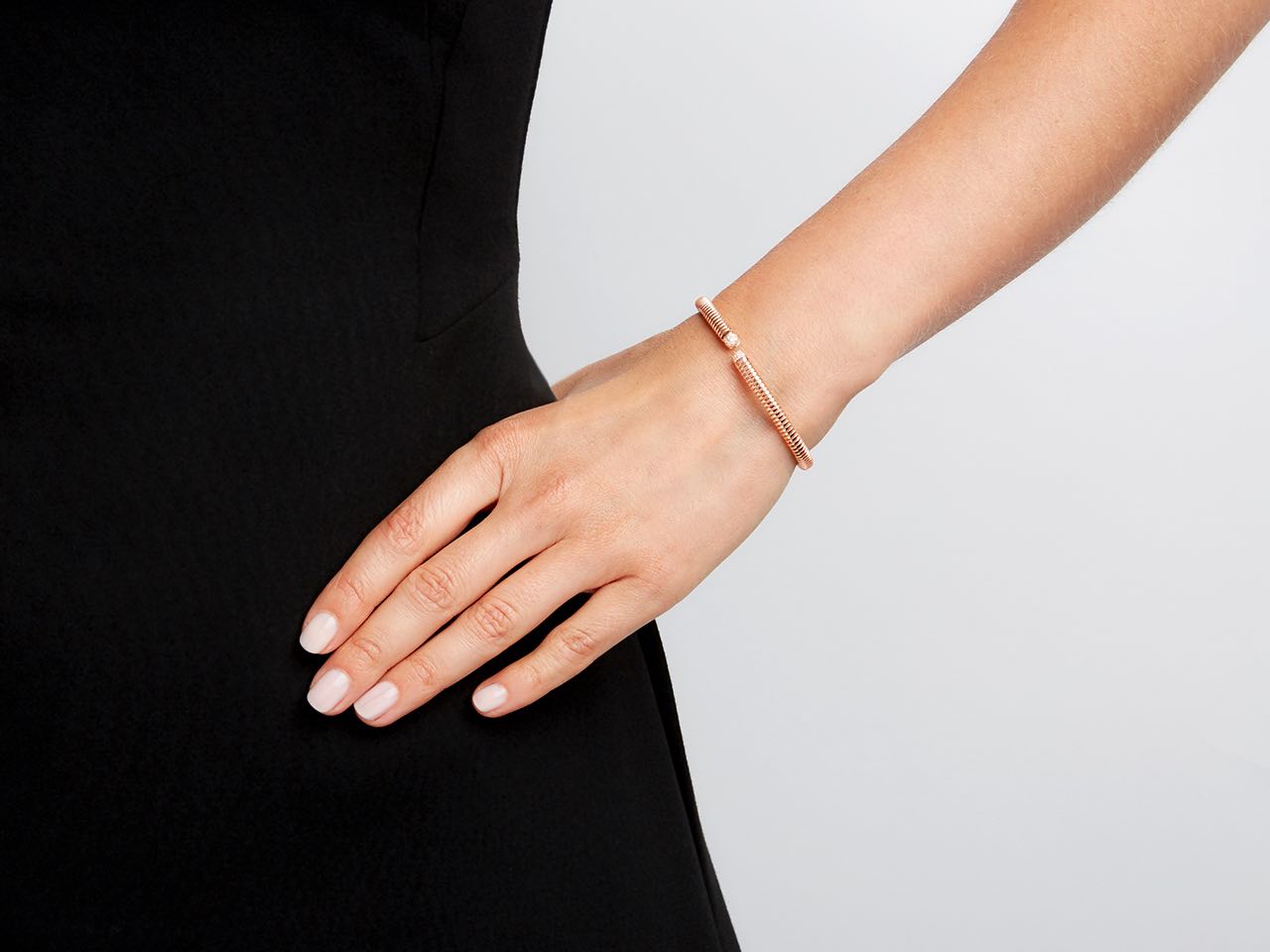 Tubogas Diamond Bracelet in 18K Rose Gold, Small, by Beladora