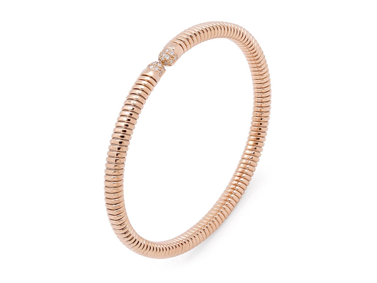 Tubogas Diamond Bracelet in 18K Rose Gold, Small, by Beladora