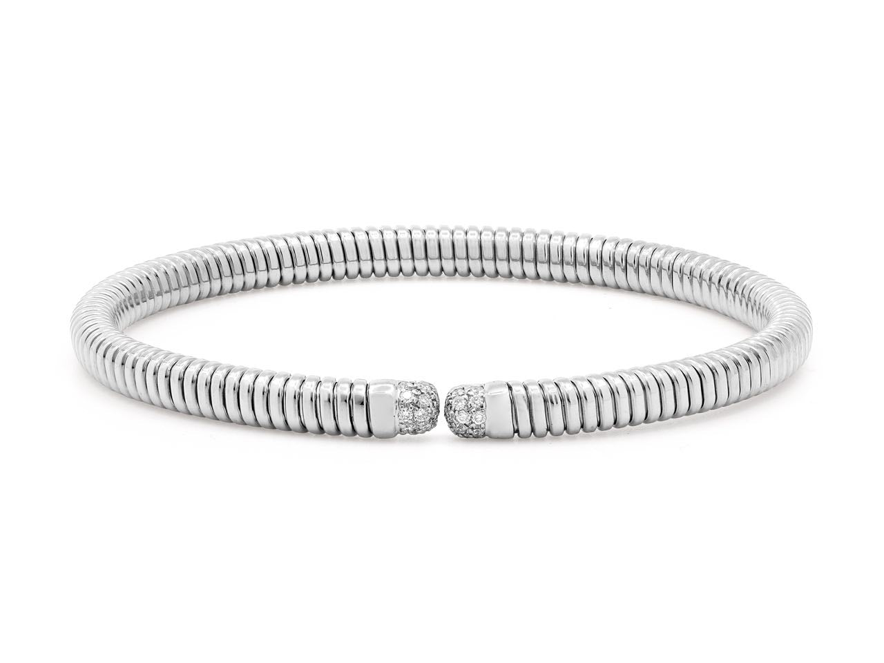 Tubogas Diamond Bracelet in 18K White Gold, Small, by Beladora