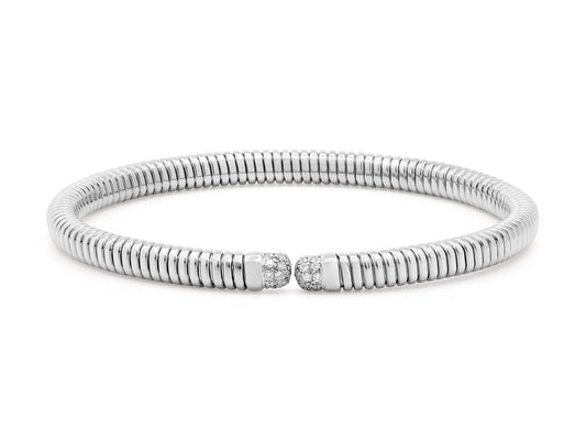 Tubogas Diamond Bracelet in 18K White Gold, Small, by Beladora