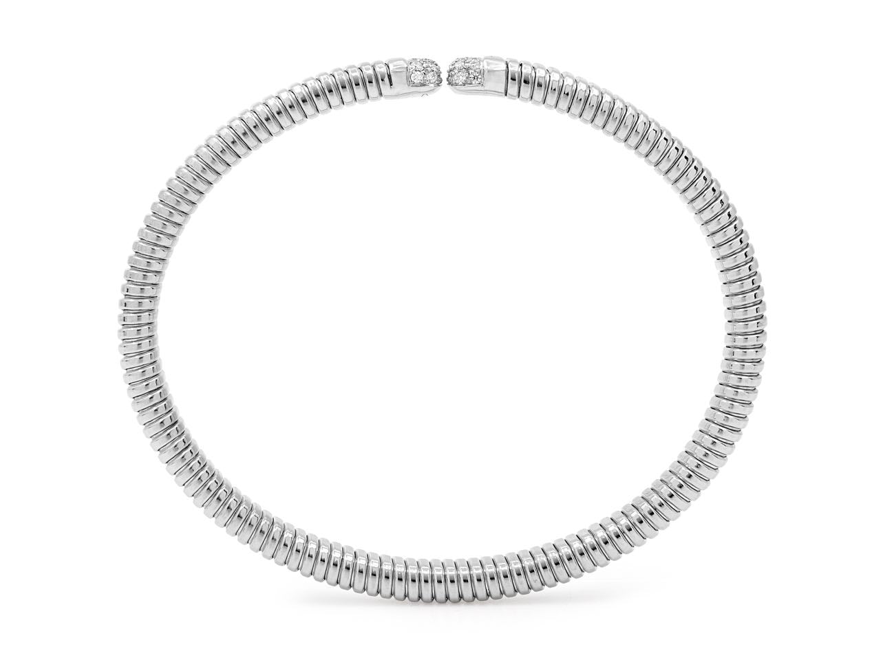 Tubogas Diamond Bracelet in 18K White Gold, Small, by Beladora