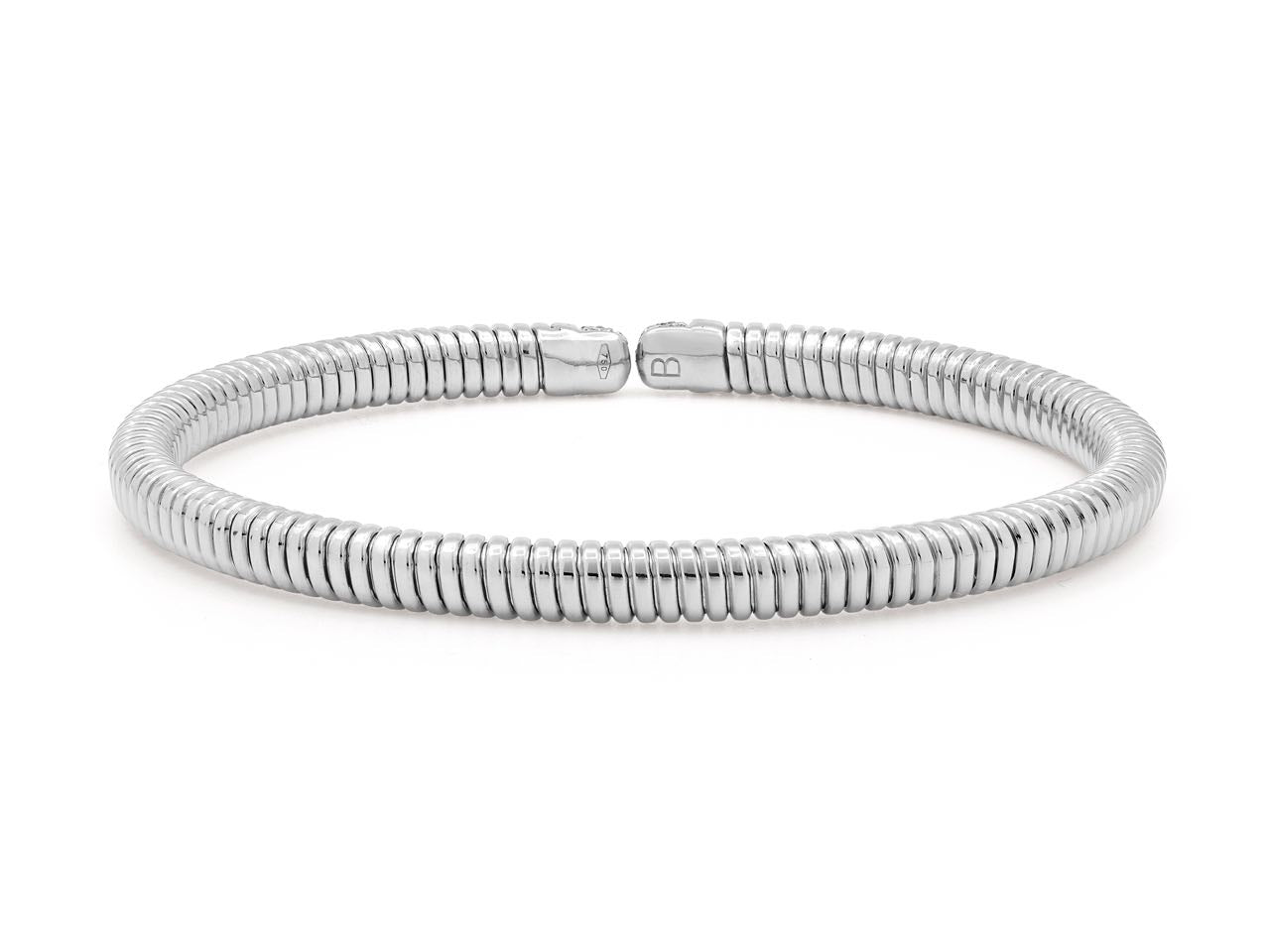 Tubogas Diamond Bracelet in 18K White Gold, Small, by Beladora