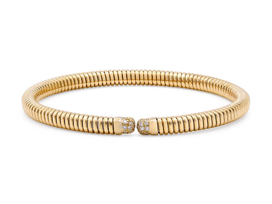 Tubogas Diamond Bracelet in 18K Yellow Gold, Small, by Beladora