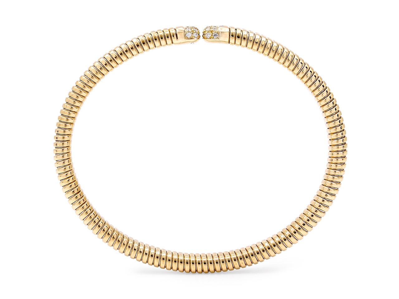 Tubogas Diamond Bracelet in 18K Yellow Gold, Small, by Beladora