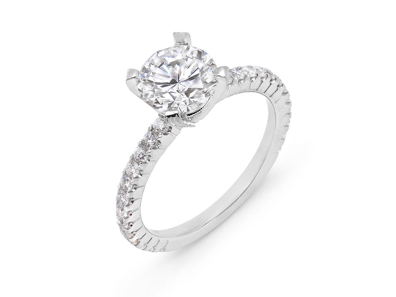 Diamond Solitaire Ring, 1.51 carats I/SI-2, in 18K White Gold