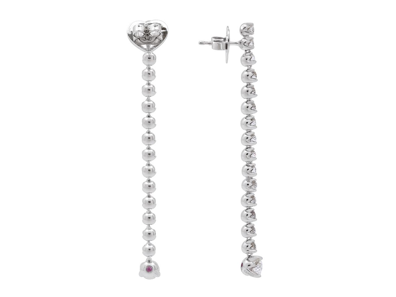 Roberto Coin Diamond 'Tulip Duster' Earrings in 18K White Gold