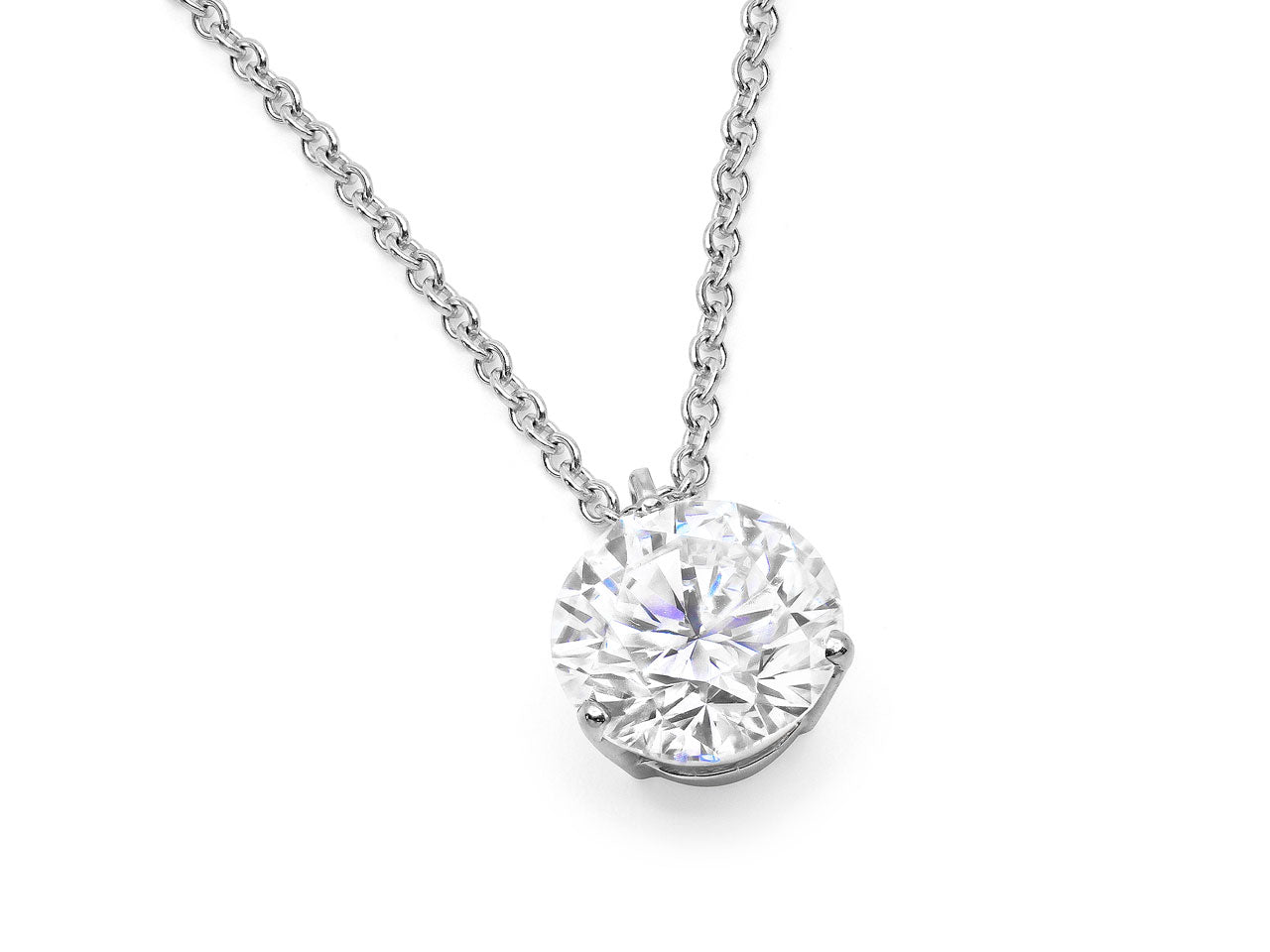 Diamond Solitaire Pendant, 3.06 carats H/VS-1, in Platinum