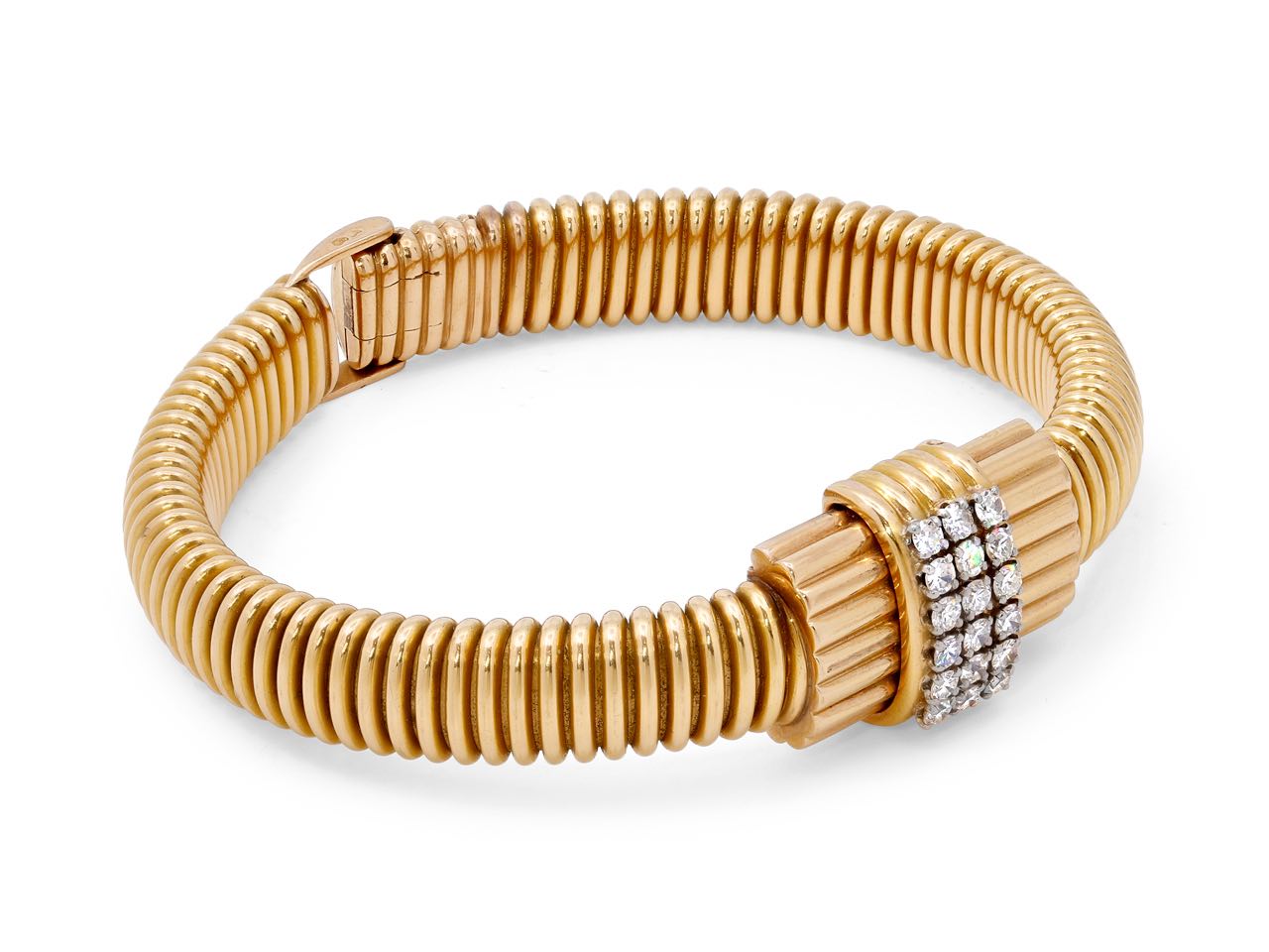 Retro Jaeger Diamond Sliding Watch Bracelet in 18K Yellow Gold