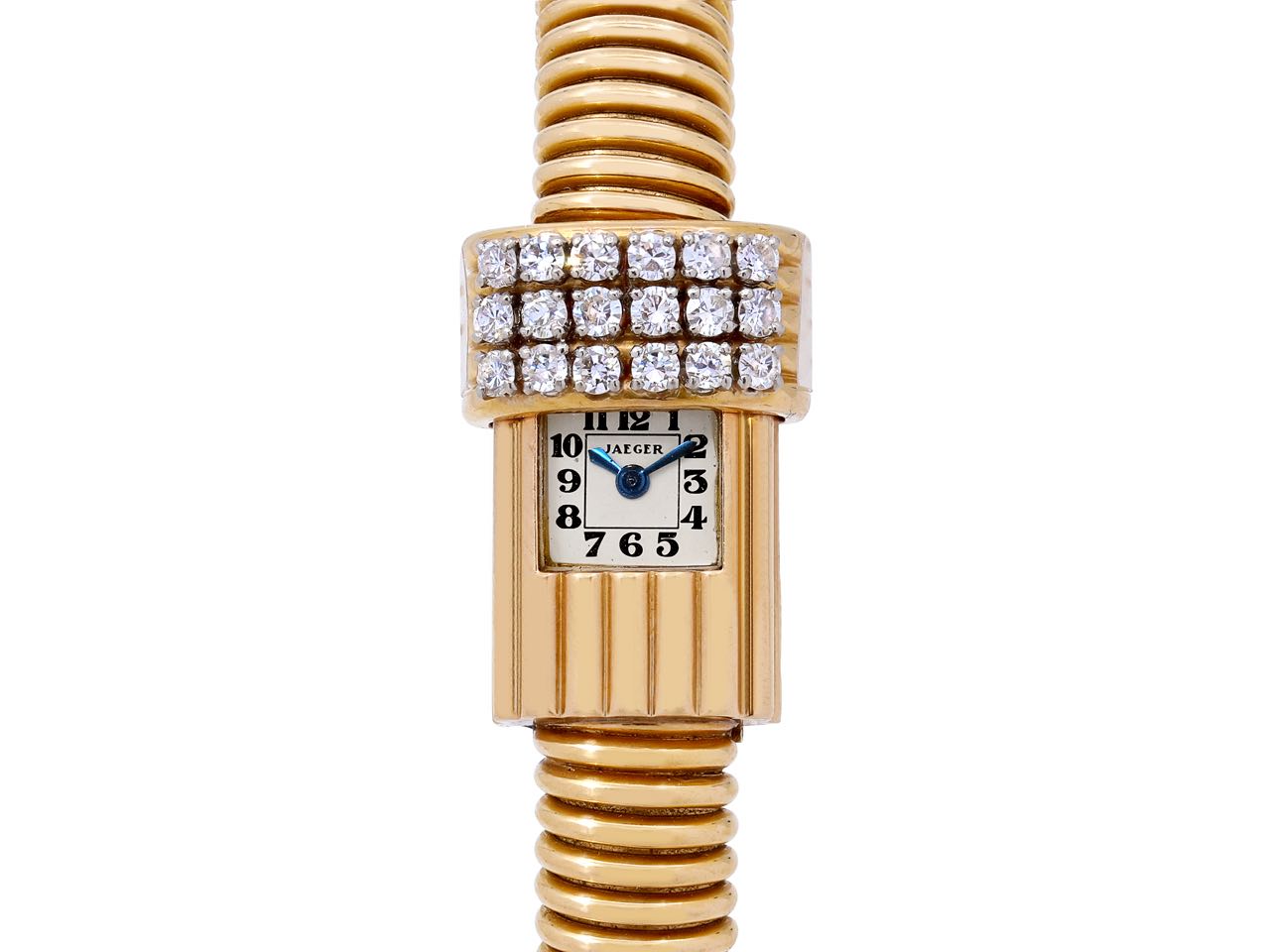 Retro Jaeger Diamond Sliding Watch Bracelet in 18K Yellow Gold