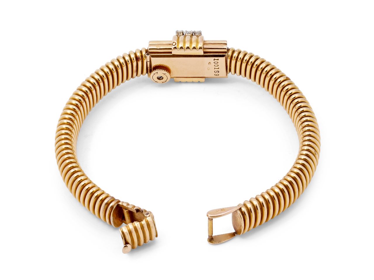 Retro Jaeger Diamond Sliding Watch Bracelet in 18K Yellow Gold