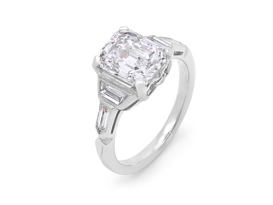 Asscher Cut Diamond Ring, 3.02 carats D/VVS-2, in Platinum