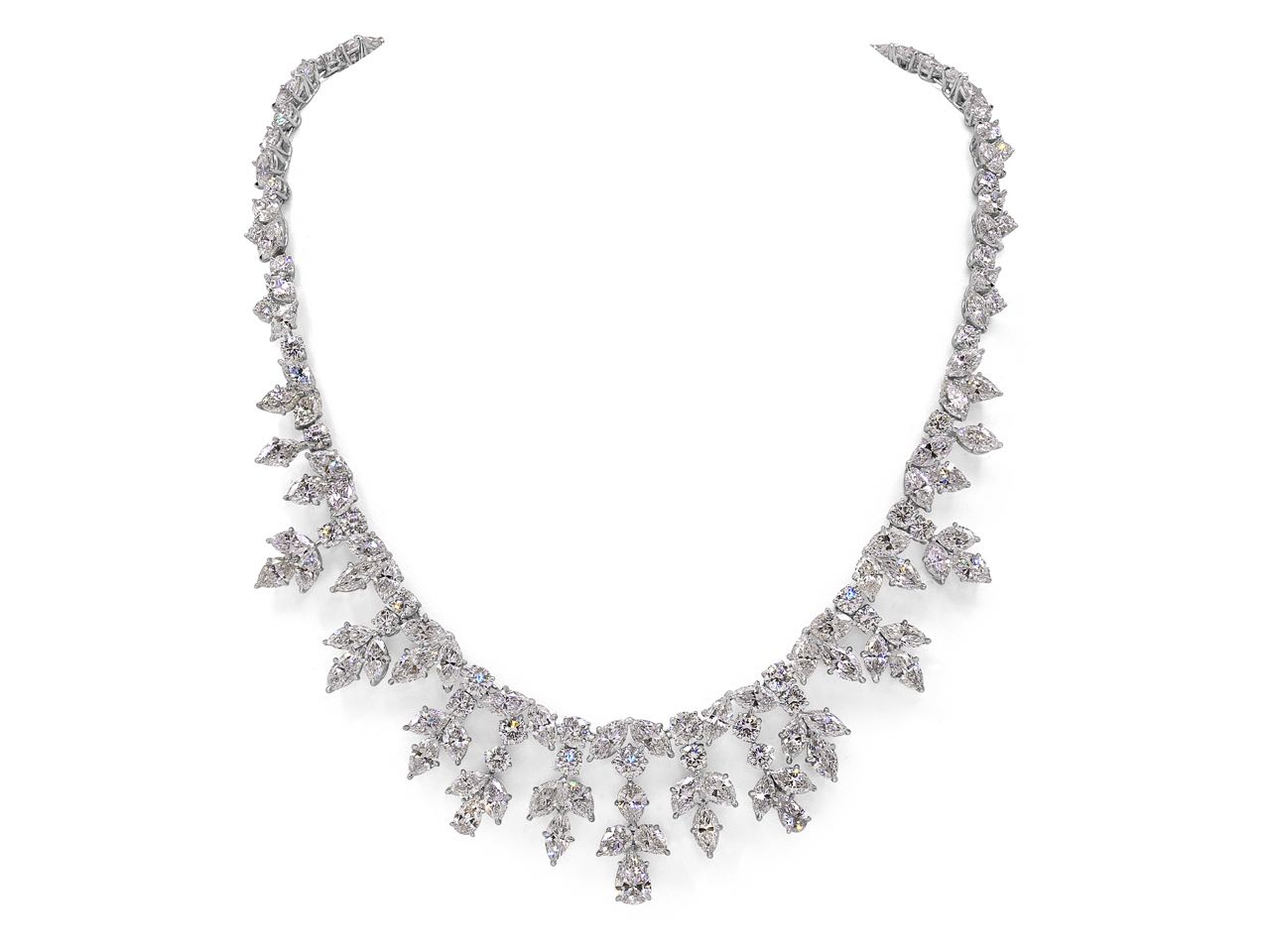 Mid-Century Diamond Garland Necklace in Platinum, Jacques Timey for Harry Winston