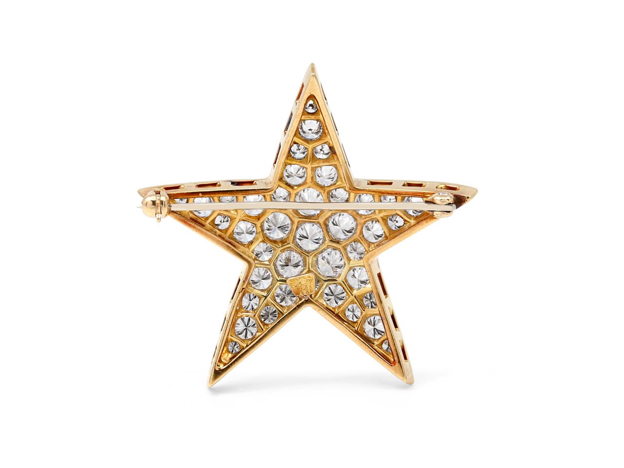 Diamond Star Brooch in 18K Yellow Gold