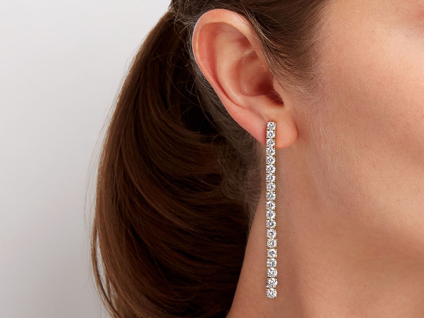 Beladora 'Bespoke' Diamond Line Earrings in 18K Gold