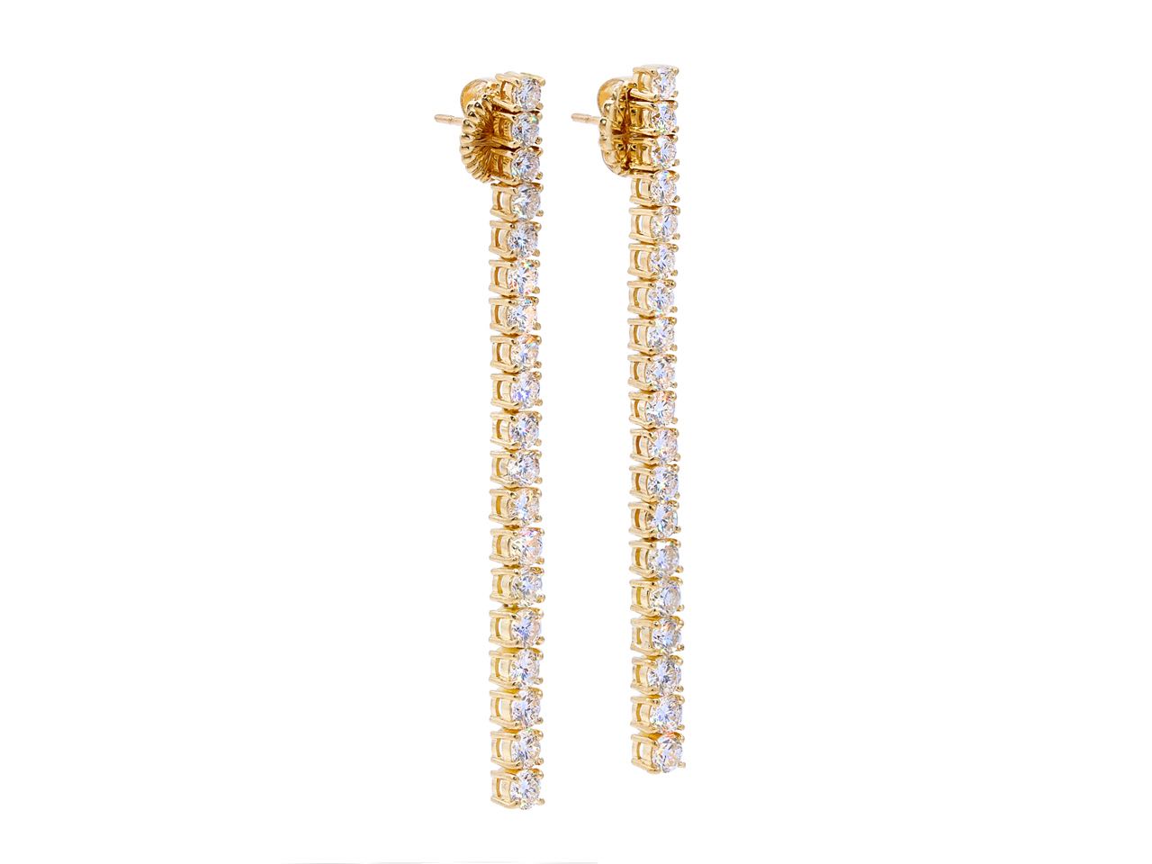 Beladora 'Bespoke' Diamond Line Earrings in 18K Gold