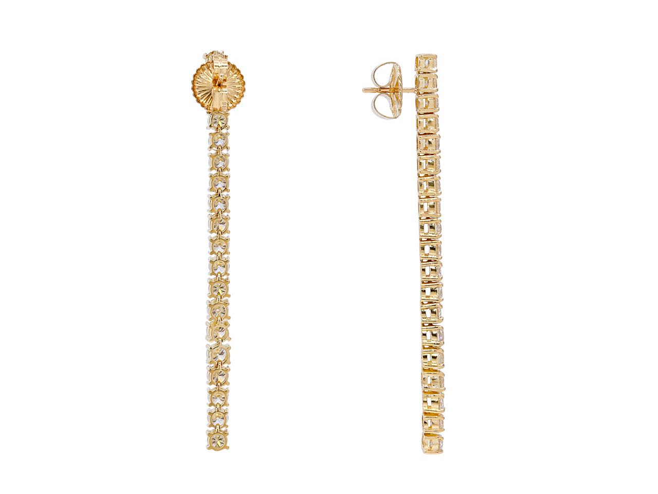 Beladora 'Bespoke' Diamond Line Earrings in 18K Gold