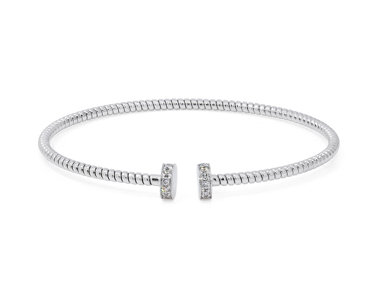 Skinny Tubogas Nail Head Bracelet in 18K White Gold, by Beladora