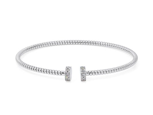 Skinny Tubogas Nail Head Bracelet in 18K White Gold, by Beladora