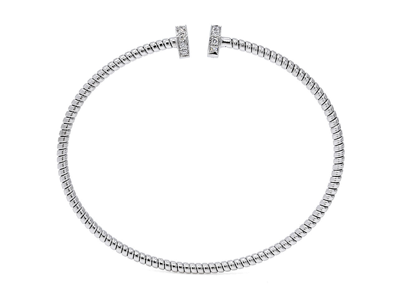 Skinny Tubogas Nail Head Bracelet in 18K White Gold, by Beladora