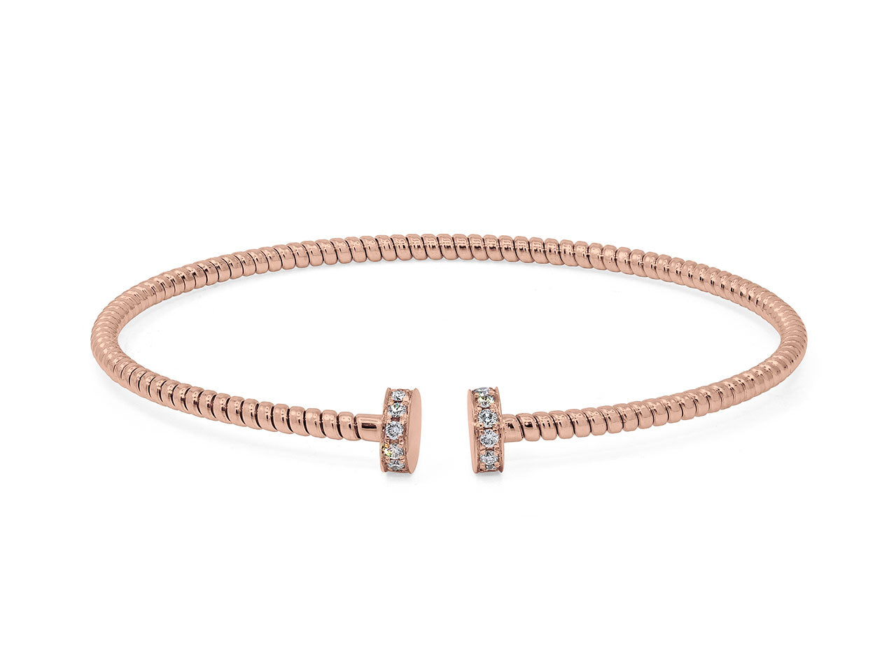 Skinny Tubogas Nail Head Bracelet in 18K Rose Gold, by Beladora